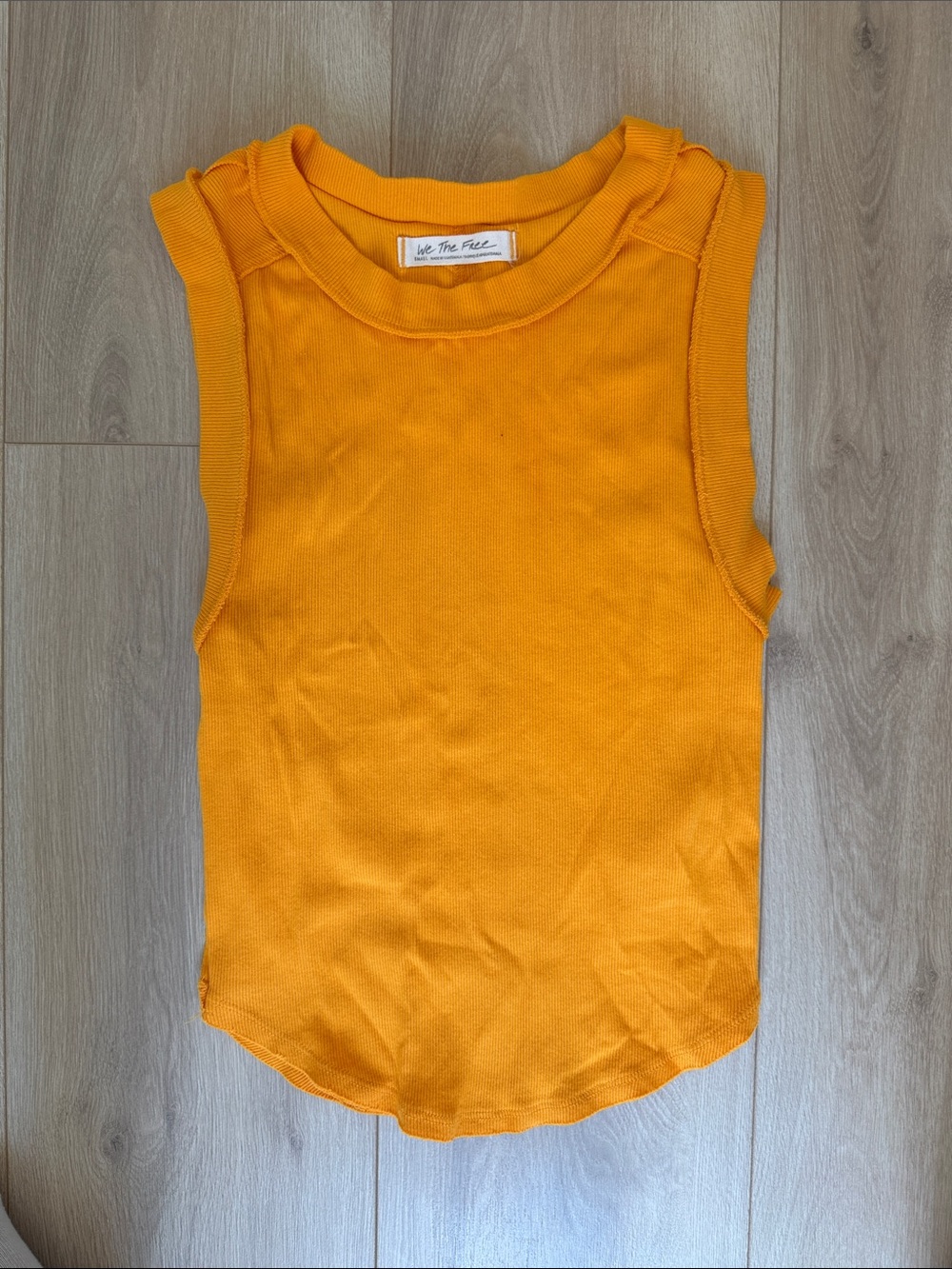 We The Free Kids Bright Orange Ribbed Tank Top